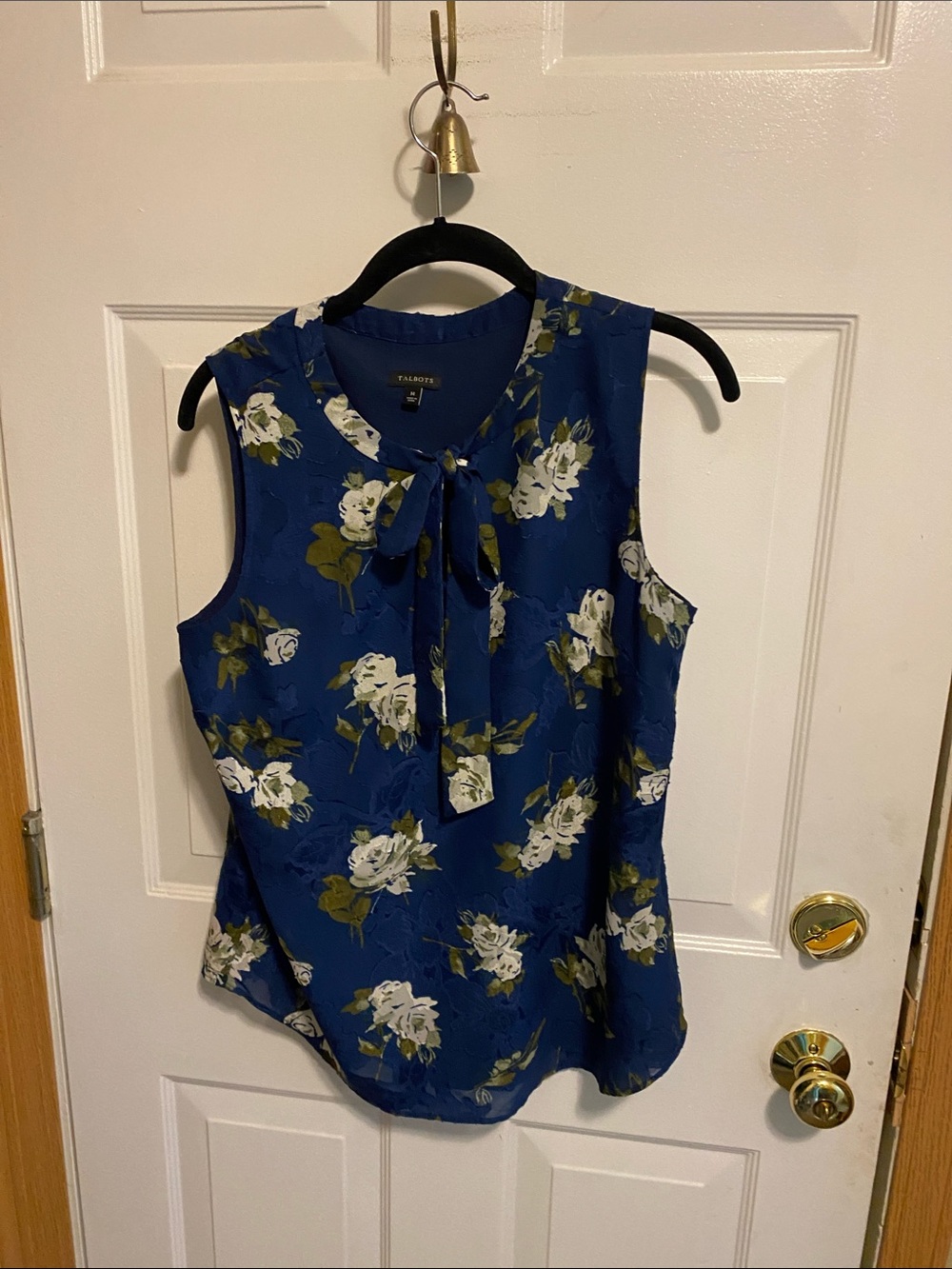 Talbots sleeveless bow tie top